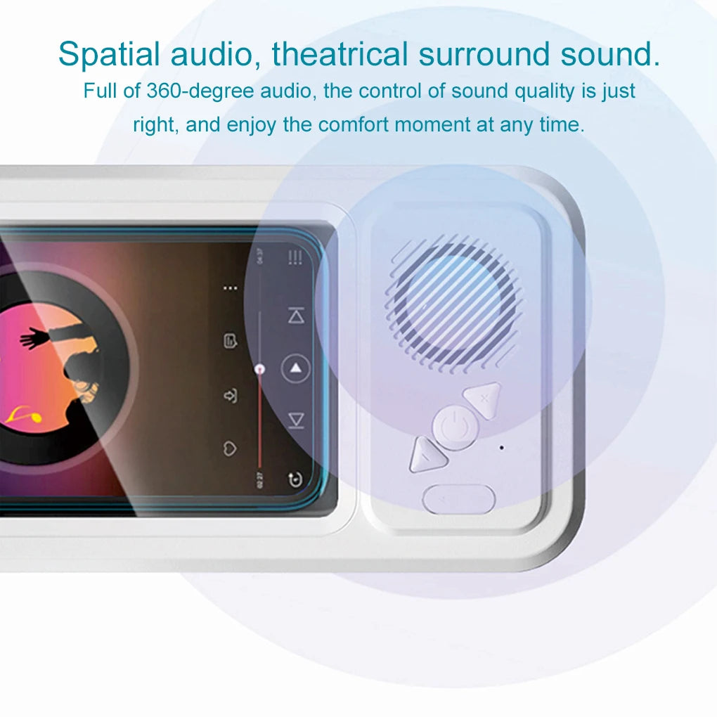 Shower Phone Holder with Bluetooth Speaker -  IPX4 Waterproof,  Anti-Fog Touch Screen Wall Mount 
﻿