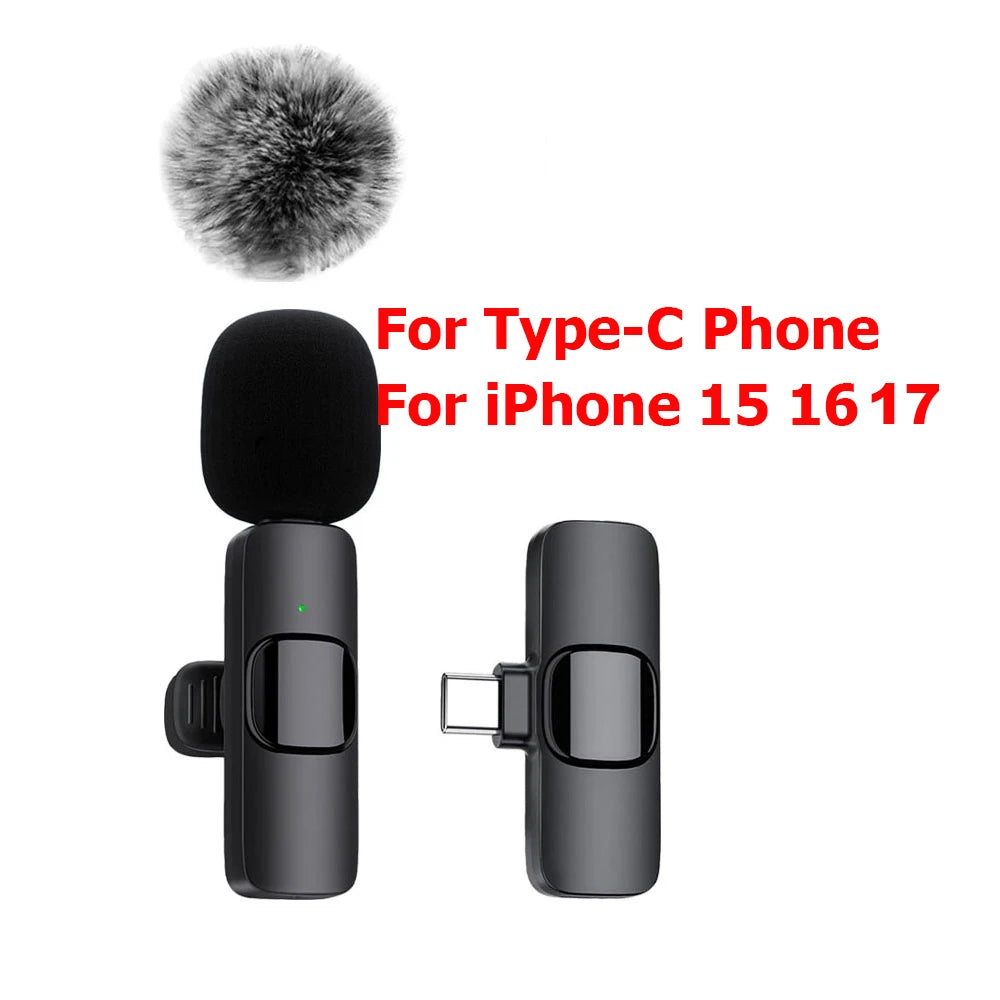 K60 Wireless Lavalier Microphone Mini Audio Video Recording Mic For iPhone,  Android &  Laptop - Perfect for  Live  Streaming,  Vlogging &  Interviews