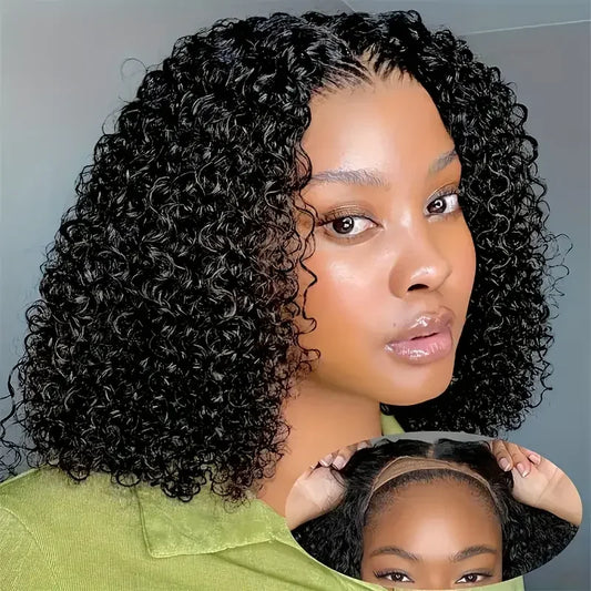 ''4x4  Glueless Bob Wig - 100% Human Hair, Natural Hairline, Beginner-Friendly''