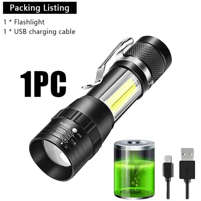 Portable Rechargeable LED Flashlight
