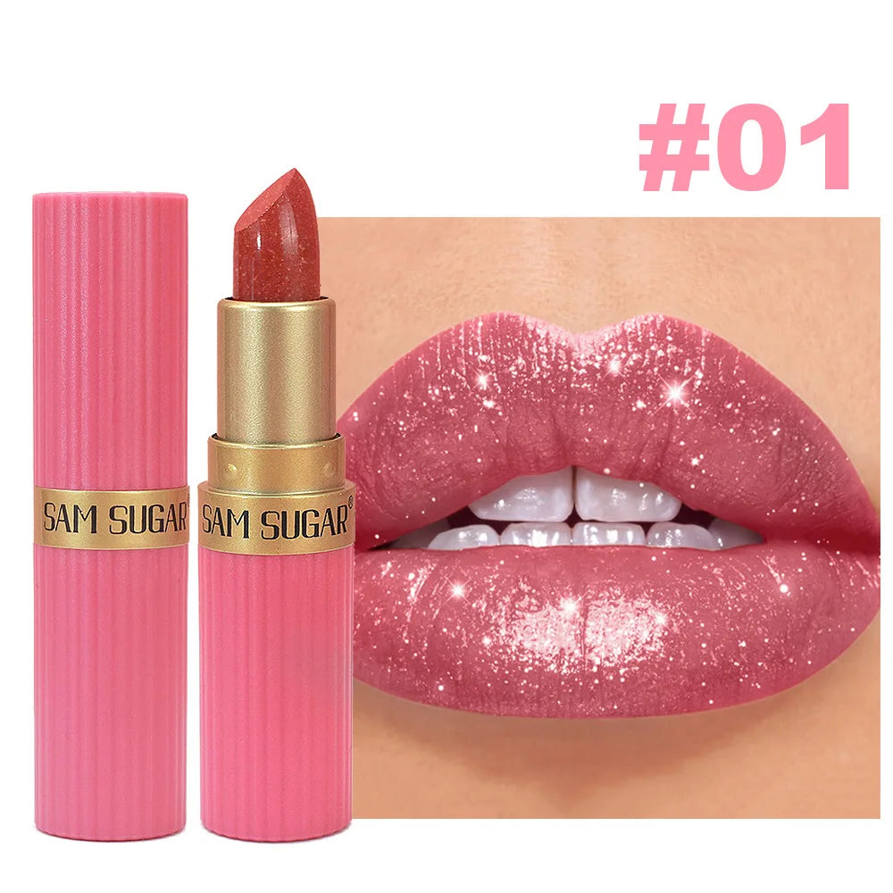 Pearlescent Pink Glitter Velvet Lipstick - Shimmer &  Shine Lips