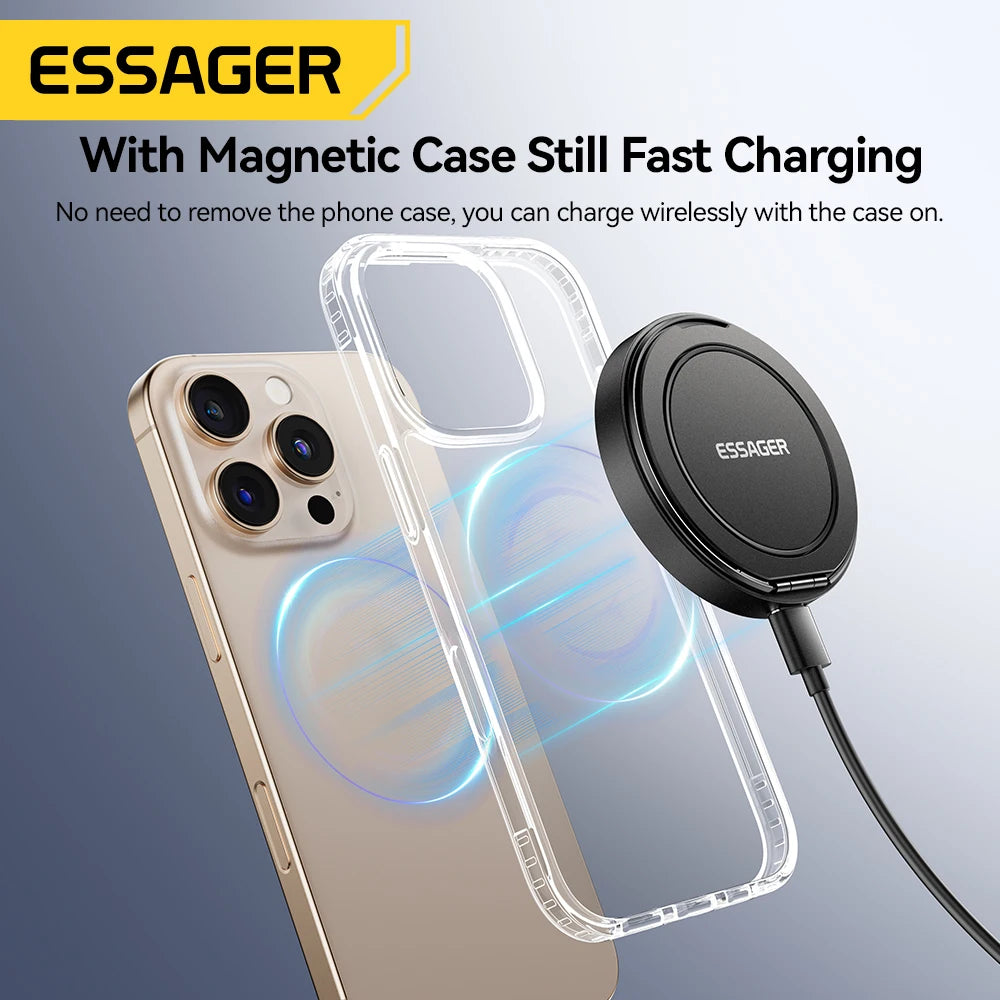 Magnetic Wireless Charger with  Holder -  15W Fast Charging  for  Smartphones