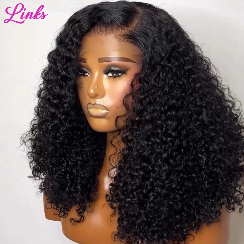 Links Short Bob Wigs Water Curly 13x4 13x6 HD Lace Front Human Hair For Women 220% Brazilian Deep Wave 5x5 Lace Closure Wig