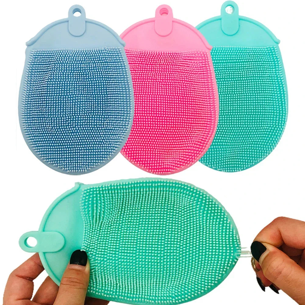 Soft Silicone Baby Bath Massage Gloves - Gentle Exfoliating