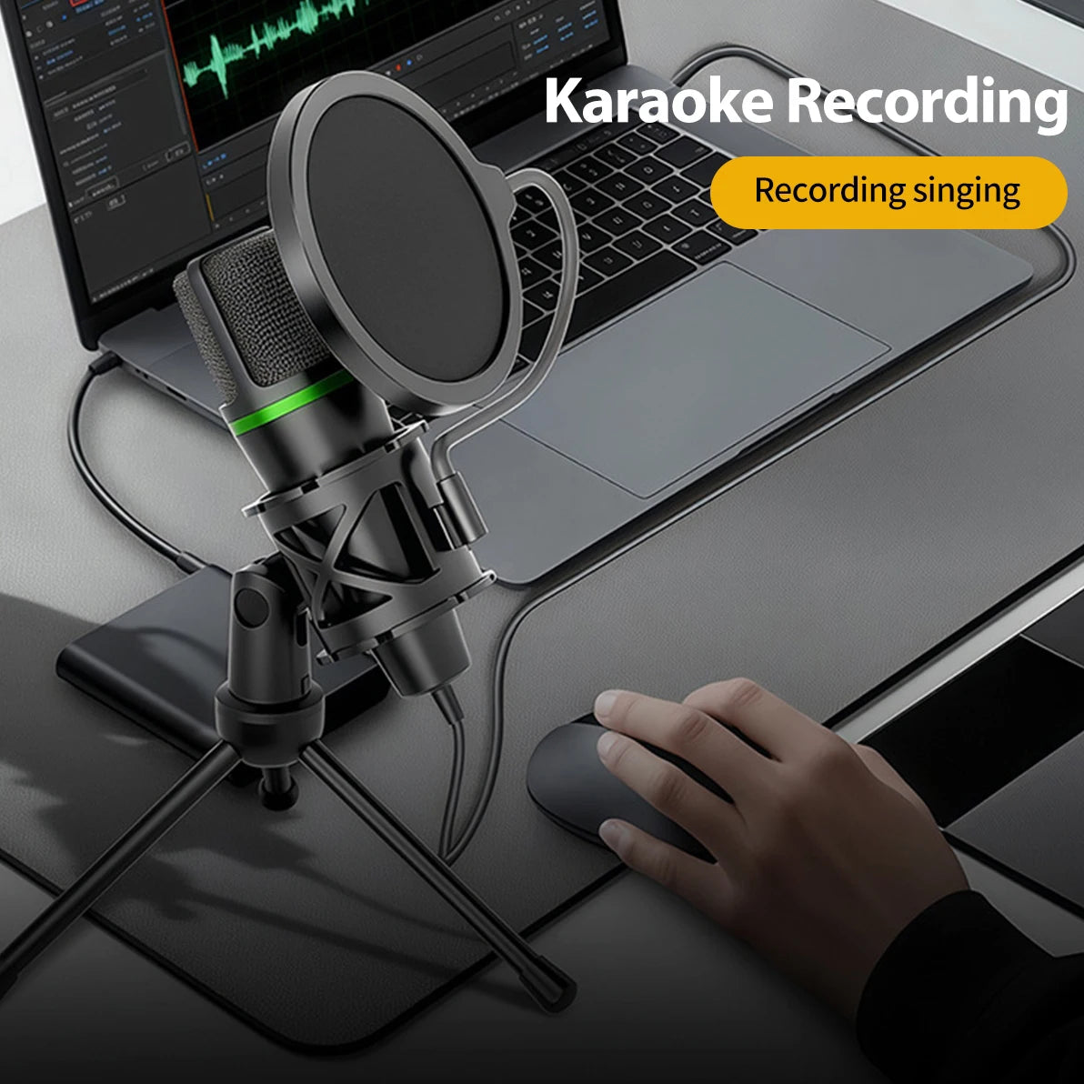 USB Condenser Microphone USB  For PC &  Laptop Professional Studio Mic for Recording, Streaming,  Podcast, Voice-Over & Online Meetings