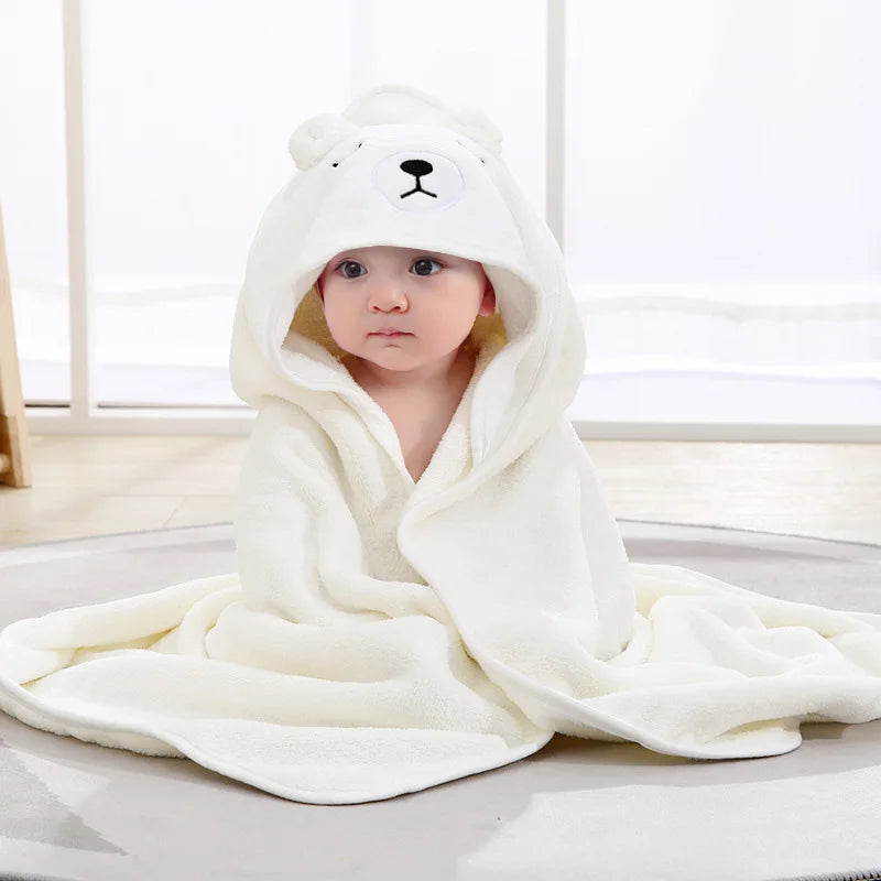 Cartoon Animal Hooded  Baby Bath Towel - Soft Newborn Towel