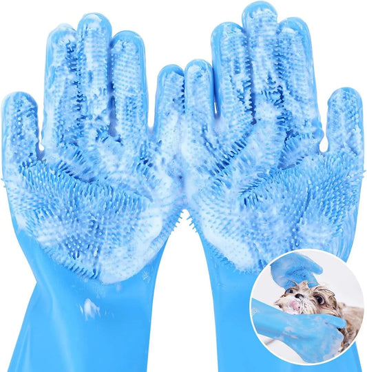 Pet Grooming &  Bathing Gloves - Hair Removal Massage Mitt
