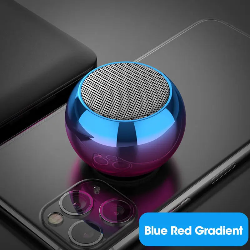 Portable  Wireless  Bluetooth  Speaker - Mini Steel  Steel Gun Metal  Design, Heavy Bass  Stereo Surround Subwoofer
