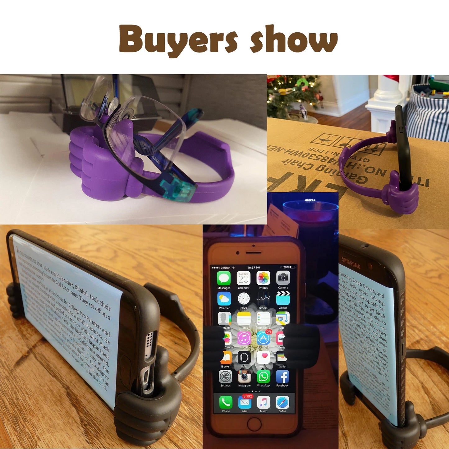 Universal Thumbs Up Phone Stand - Flexible Lazy Bracelet Holder for iPhone, Samsung, Xiaomi & Huawei