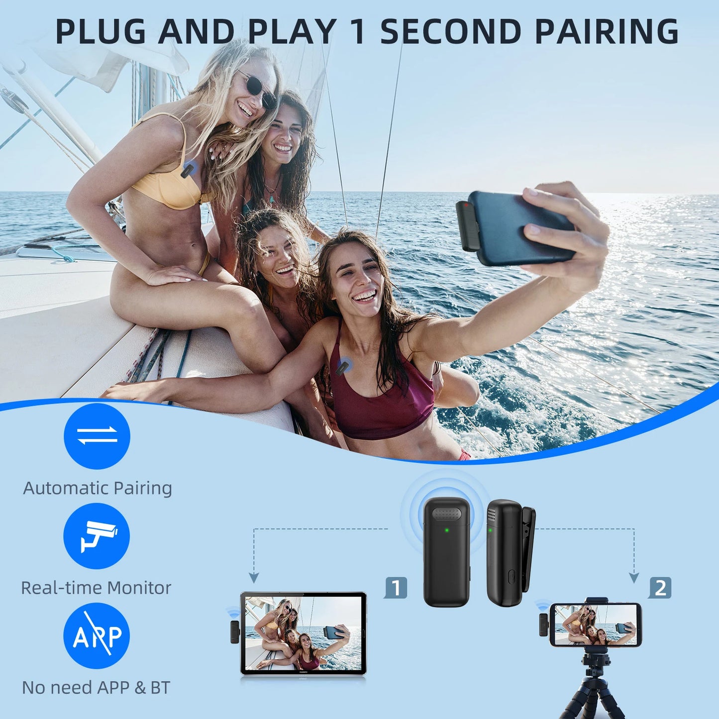 Wireless   Charging   Microphone   Case -   Portable Mic   for   live   Recording