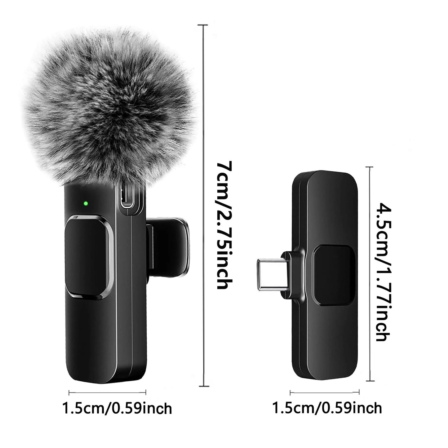 K60 Wireless Lavalier Microphone Mini Audio Video Recording Mic For iPhone,  Android &  Laptop - Perfect for  Live  Streaming,  Vlogging &  Interviews