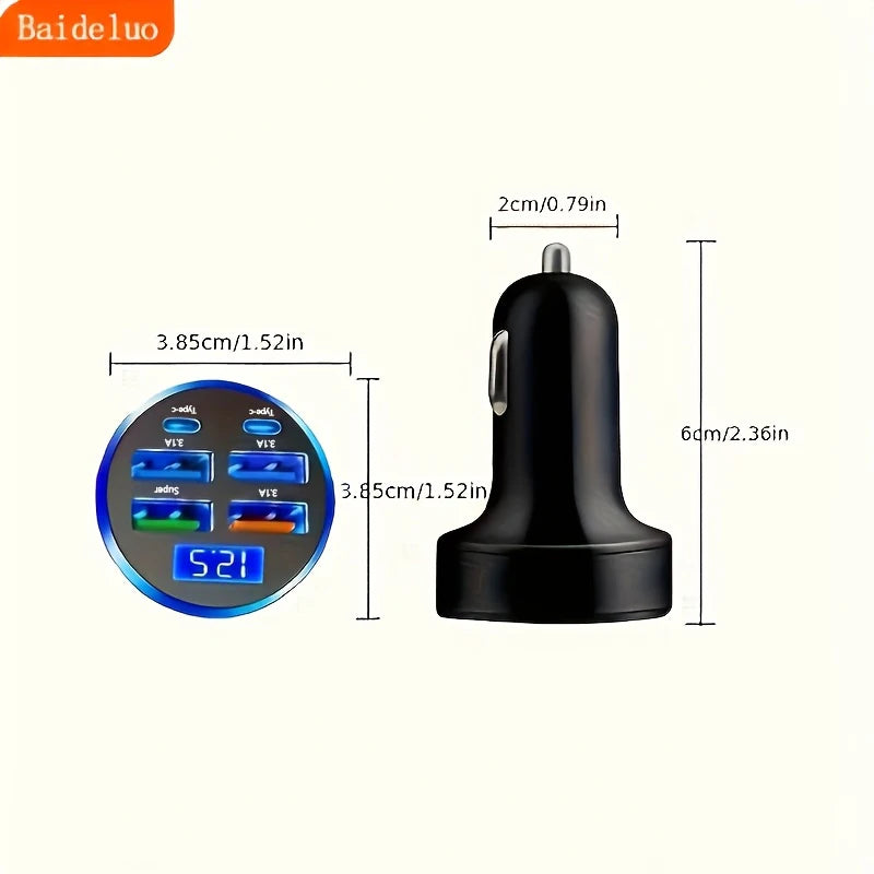 ''100W Fast Portable Car Charger - Dual USB Quick  Charge Adapter