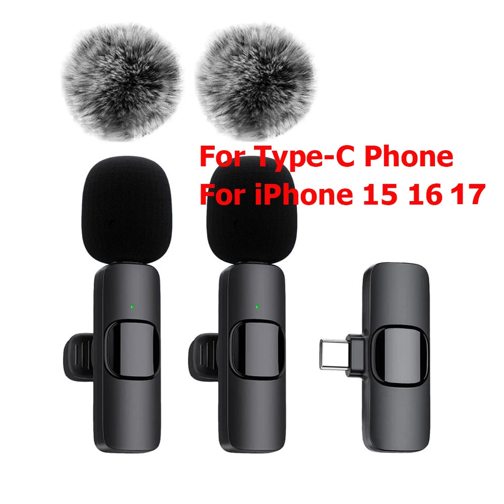 K60 Wireless Lavalier Microphone Mini Audio Video Recording Mic For iPhone,  Android &  Laptop - Perfect for  Live  Streaming,  Vlogging &  Interviews