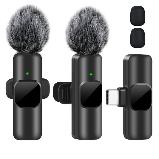 K60 Wireless Lavalier Microphone Mini Audio Video Recording Mic For iPhone,  Android &  Laptop - Perfect for  Live  Streaming,  Vlogging &  Interviews