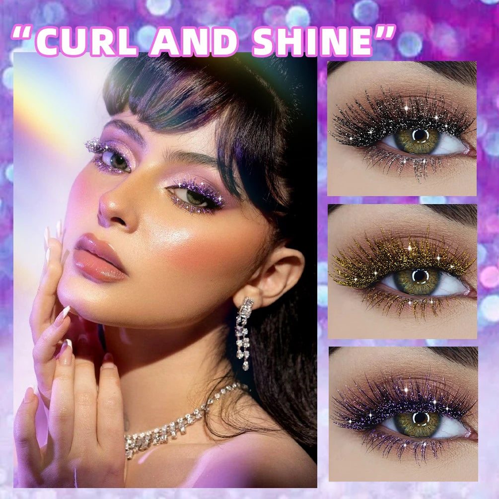 ''Diamond  Galaxy Glitter Mascara - Waterproof Shining  Sequin Lash Sparkle''
