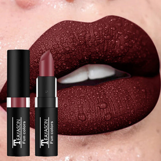 Waterproof Matte Lipstick - Long-Lasting, Smudge-Proof & Elegant Colors