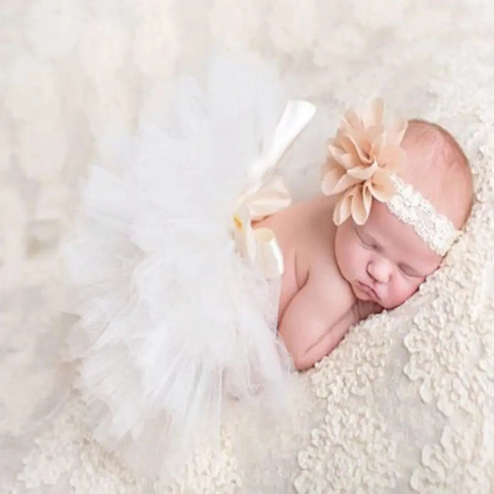 ''Newborn Baby Girl Outfit Set With Cute Headband''