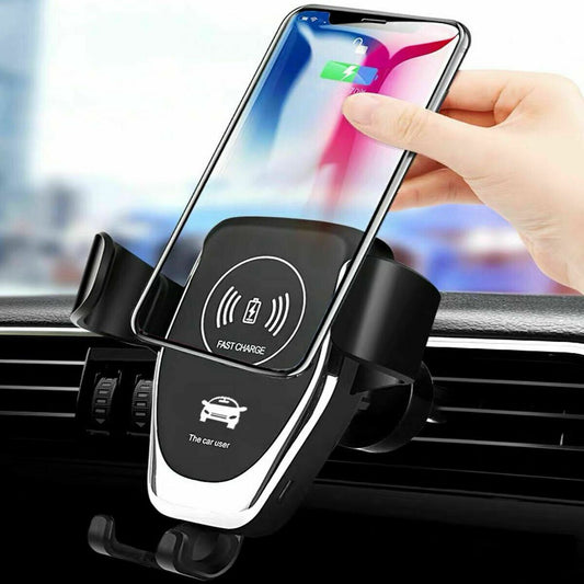 10W Smart Wireless Car Charger & Auto Clamp Phone Mount (Fast Charging, Hands-Free Driving)